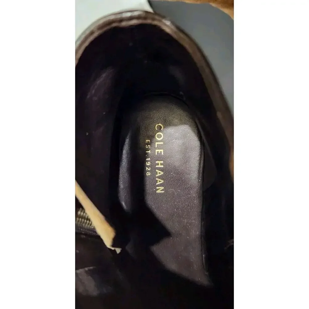 Cole Haan Hayes Bootie Java‎ Brown Suede Stacked Booties Womens Size 8 B